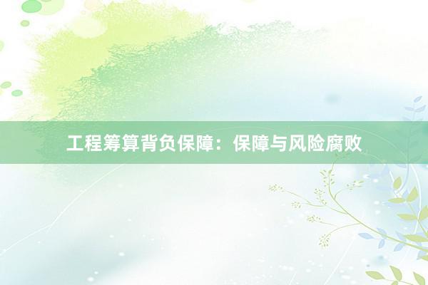 工程筹算背负保障：保障与风险腐败