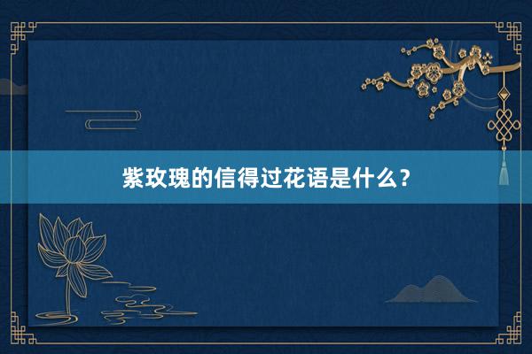 紫玫瑰的信得过花语是什么？