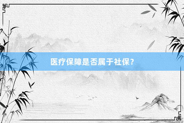 医疗保障是否属于社保？